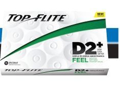 Top-flite D2+ Feel Golf Ball - 2-piece With Thin Cover - 15 Pack