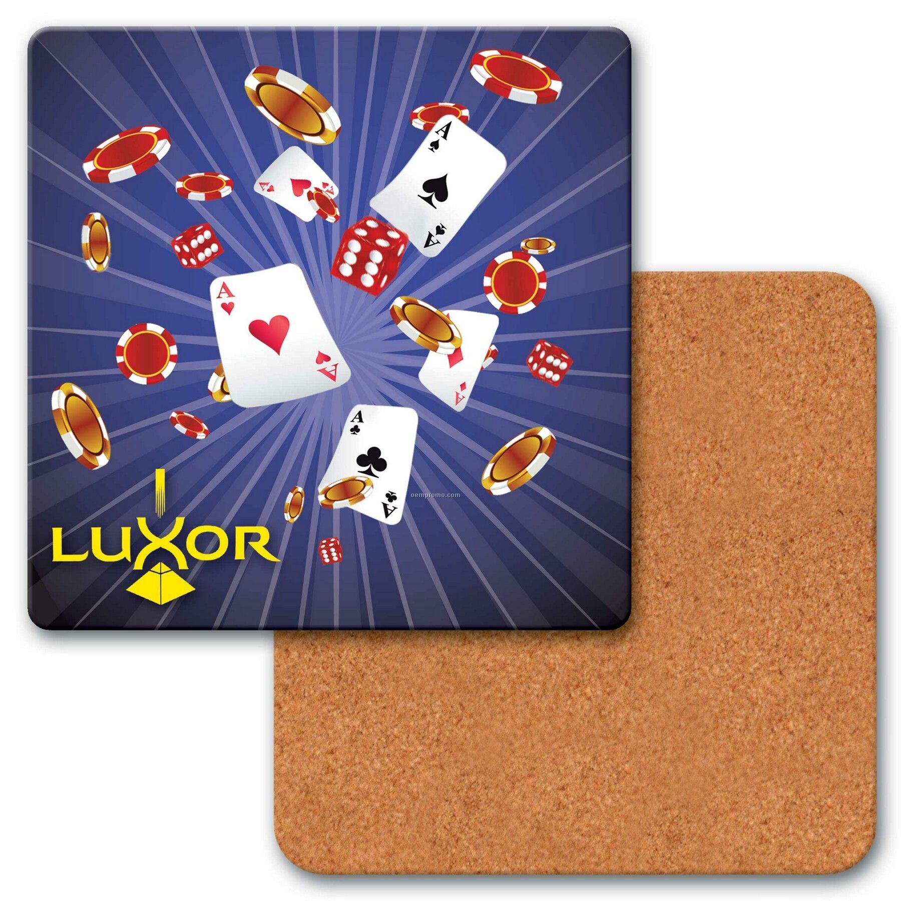 4" Coaster W/3d Lenticular Images Of Gambling Paraphernalia (Custom)
