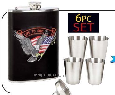 Maxam 6 PC Stainless Steel Flask Set