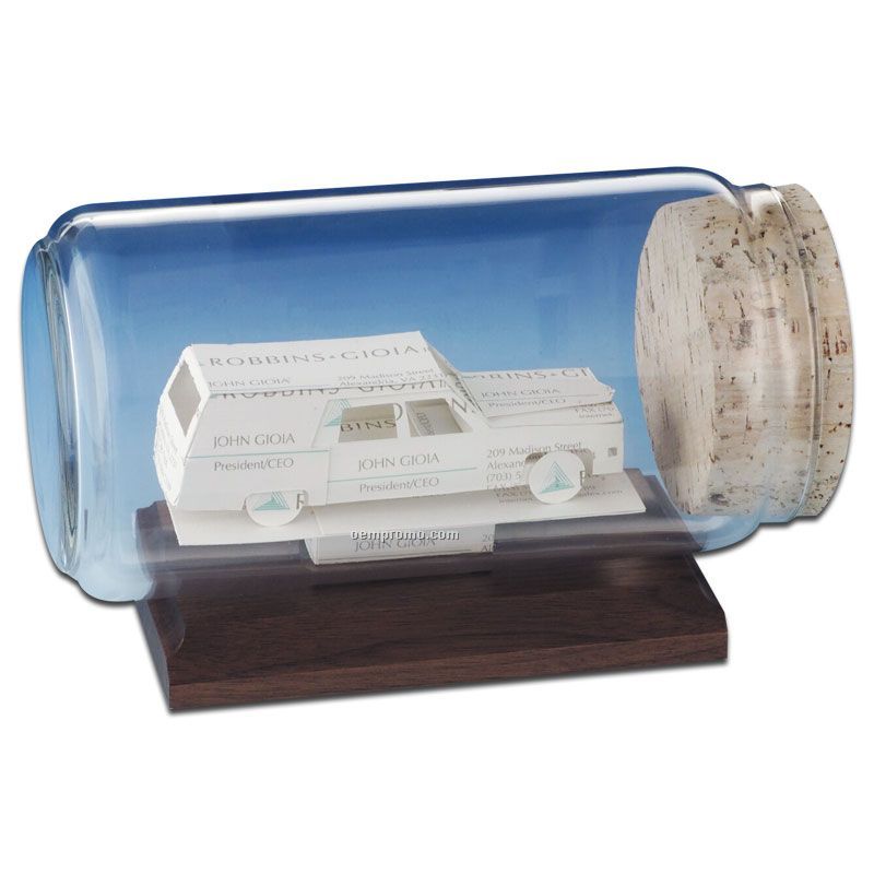 Stock Business Card Sculpture In A Bottle - Funeral Hearse