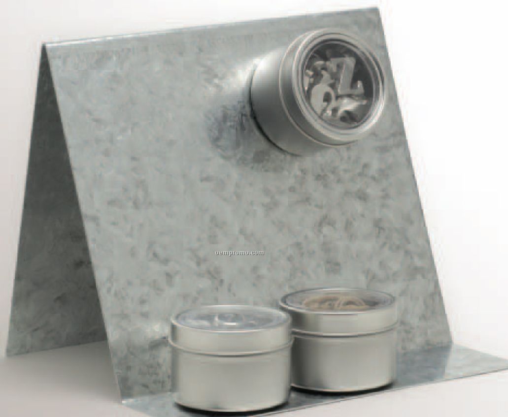 Clear Top Tin Can Container W/ Magnetic Bottom