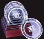 Optical Crystal Deluxe Coaster Set W/ Etched Circle