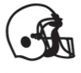 Stock Black & White Football Helmet Mascot Chenille Patch