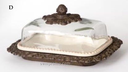 The Gg Collection Butter Dish W/ Glass Dome