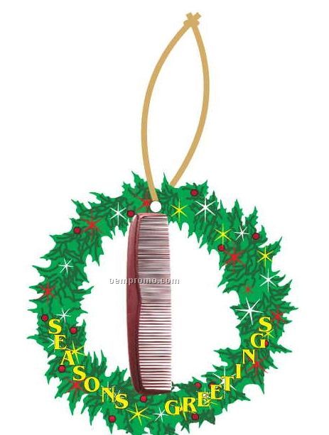 Comb Executive Wreath Ornament W/ Mirrored Back (2 Square Inch)