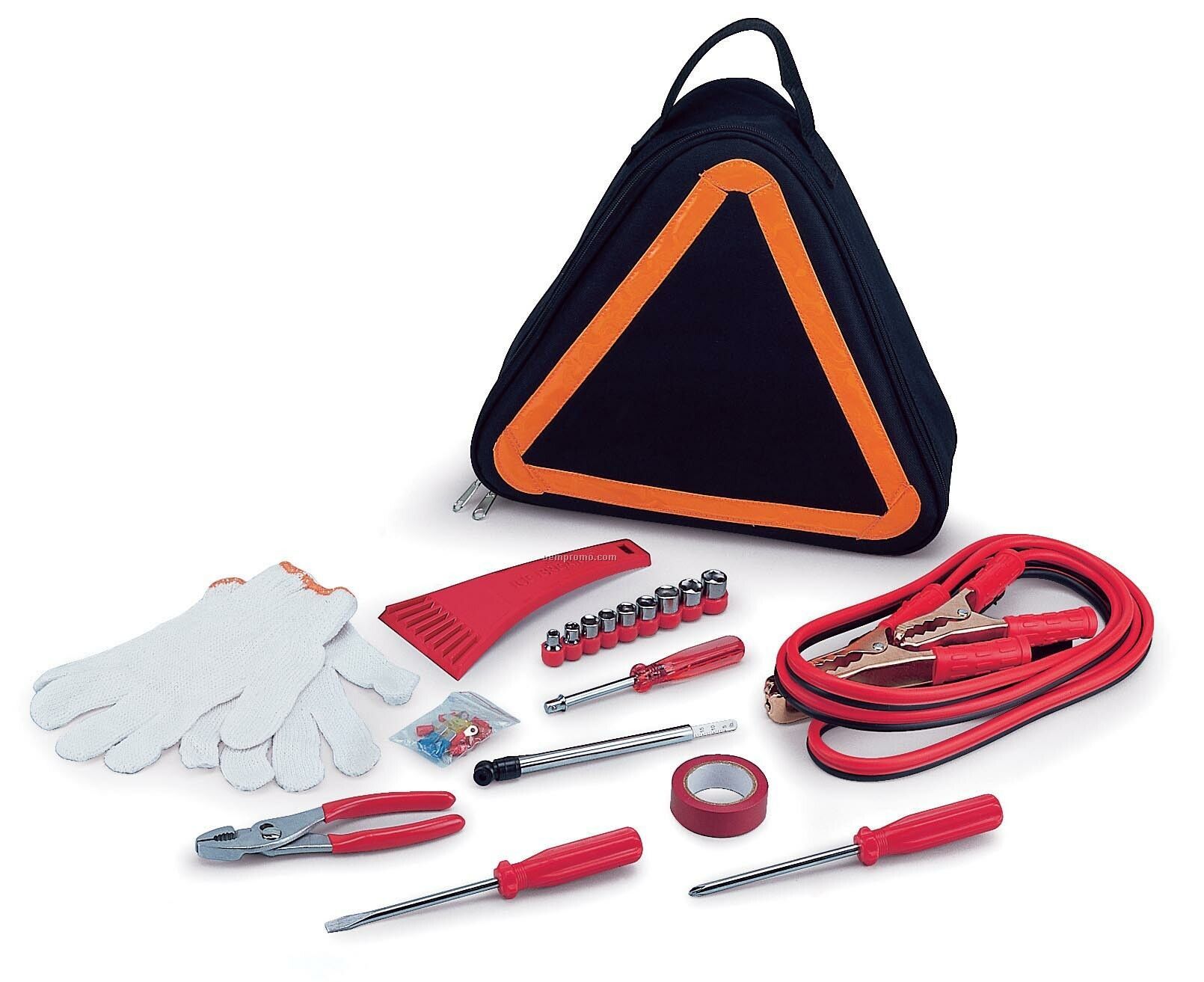 Emergency Roadside Kit In Triangular Shaped Tote Bag