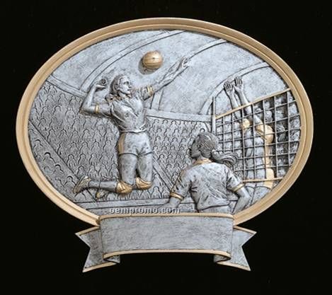 Volleyball, Female Oval Sport Legend Plates - 6"
