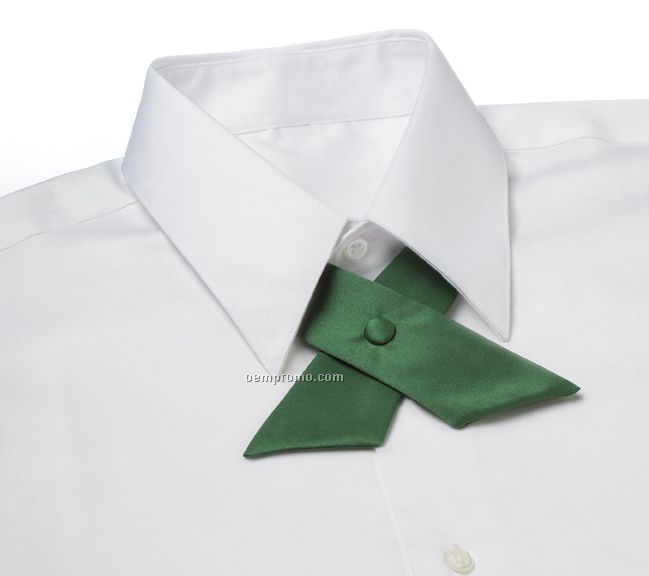 Wolfmark Covered Button Snap Polyester Satin Crossover Tie - Kelly Green