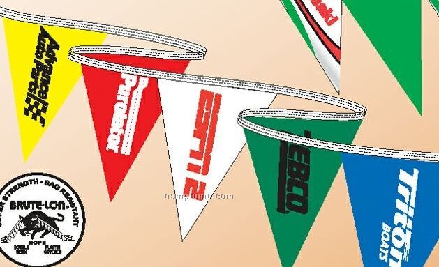 100' Custom Printed Poly Pennant String (1 Color)