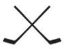 Stock Black & White Hockey Stick Mascot Chenille Patch