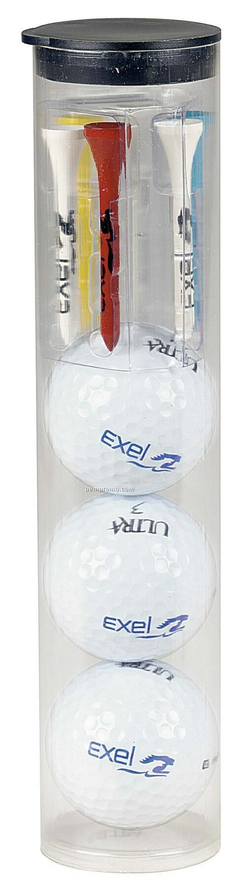 Tee Off Par Pack Tube W/ 3 Top Flite Xl Distance Golf Balls & 6 Tees