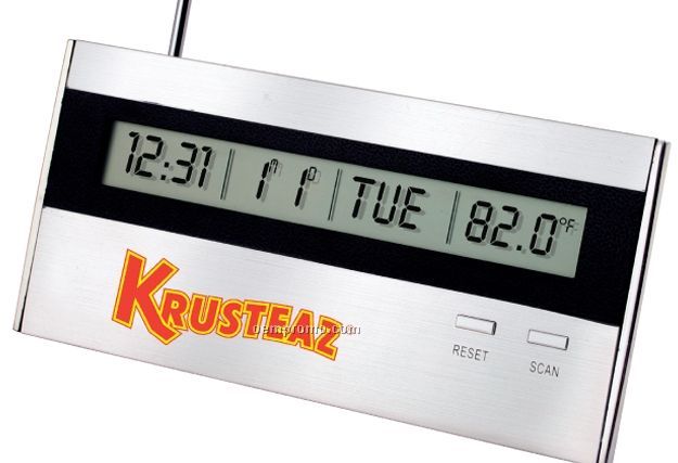 Ultra Slim Executive Desktop Alarm Clock Radio W/ Fold Out Stand