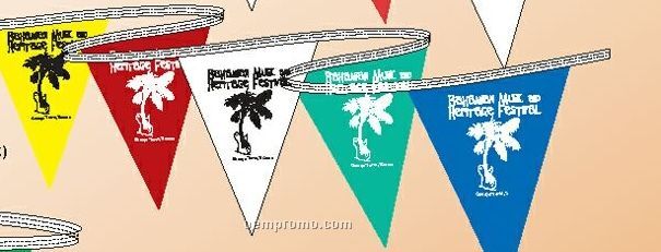 30' Custom Printed Poly Pennant String (1 Color)