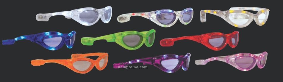 Purple Flashing LED Sunglasses