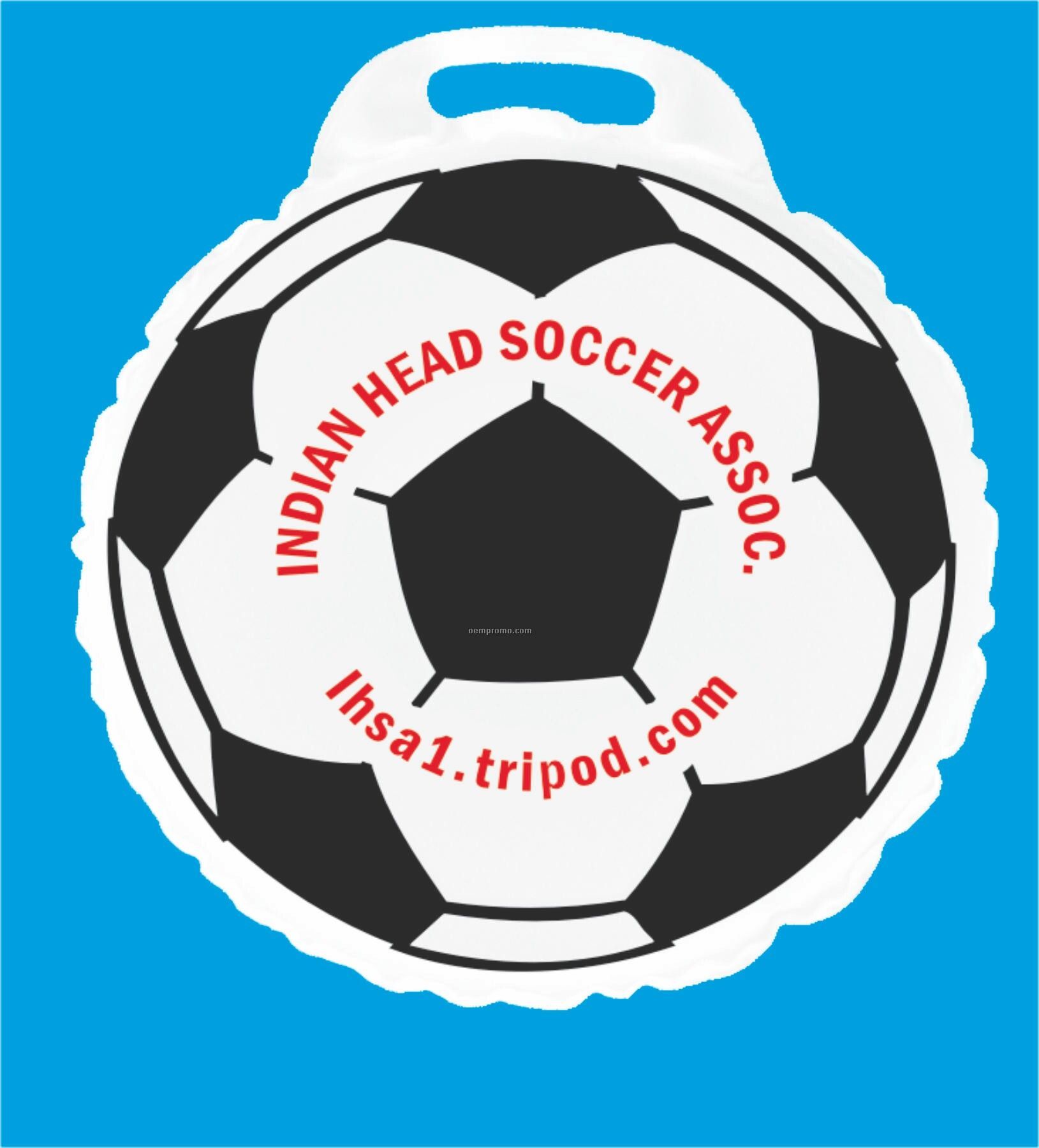 Round Vinyl Stadium Cushion With Handle & Soccer Ball Patch (1-1/2