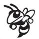 Stock Black & White Hornet Mascot Chenille Patch