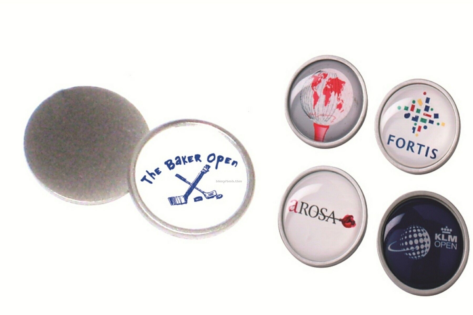 Two Ball Markers With Velveteen Bag