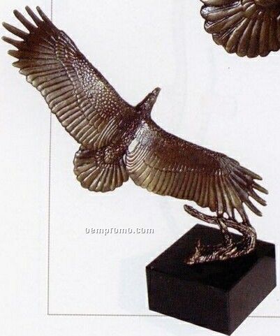 Go For It Lage Eagle Statue On Black Marble Base (23")