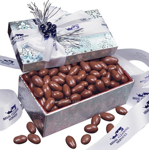 Snowflake Gift Box W/ Milk Chocolate Almonds