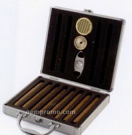 Travel Humidor W/Aluminum Travel Set (20 Cigar)