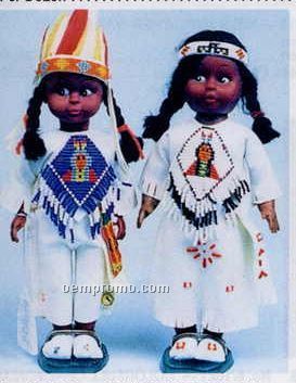 10 1/2" Indian Princess Doll W/ Headdress