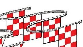 105' Race Track Rectangle Red & White Checkered Pennant String (60 Panels)