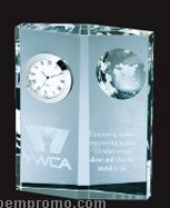 Optical Crystal Globe Clock Diamond Plaque