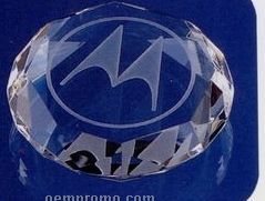 2-3/4"X3/4" Optical Crystal Octagon Paperweight (Screened)