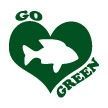 Go Green Stock Temporary Tattoo W/ Fish (1.5"X1.5")