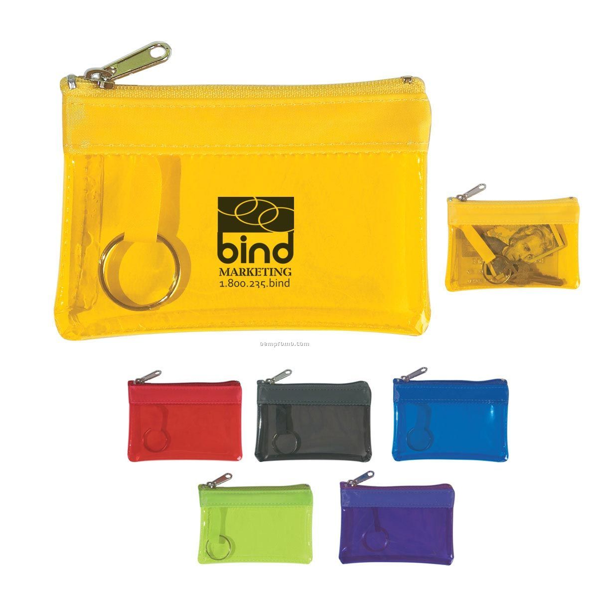 Translucent Zippered Coin Pouch (Blank)