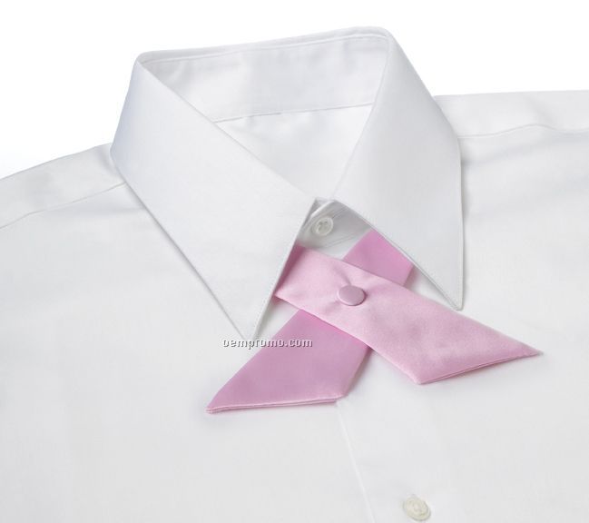 Wolfmark Covered Button Snap Polyester Crossover Tie - Pink