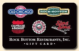 $25 Rock Bottom Restaurant Gift Card