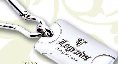 2 Tone Carabiner Style Key Ring W/ Matte Finish (Dark Etched)