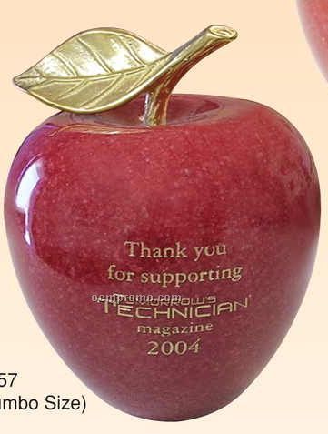 4"X5-1/2" Big Red Marble Apple Paper Weight (Screened)