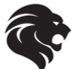 Stock Black & White Lion Mascot Chenille Patch