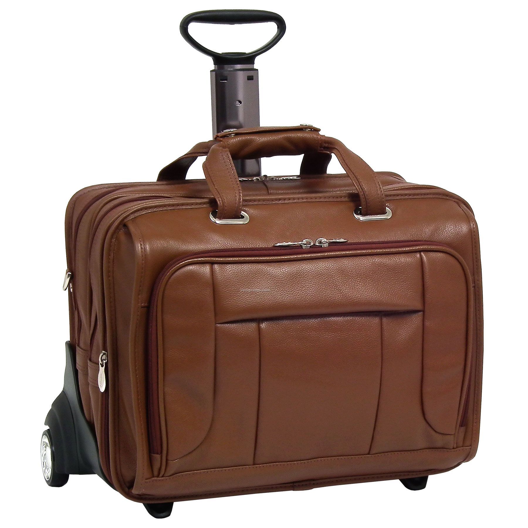 West Town Leather Checkpoint Friendly 17" Wheeled Laptop Case - Brown