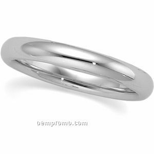 3mm Inside Round Titanium Wedding Band Ring (Size 11)