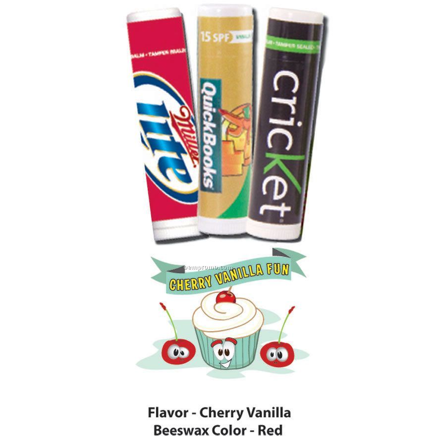 Cherry Vanilla Fun Premium Lip Balm In Clear Tube