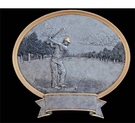 Golf, Male Oval Sport Legend Plates - 6"