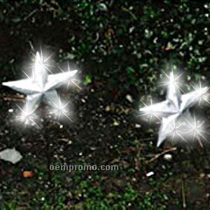 Light Up Star - Decor - Indoor - Outdoor - 9 In - Silver - White LED