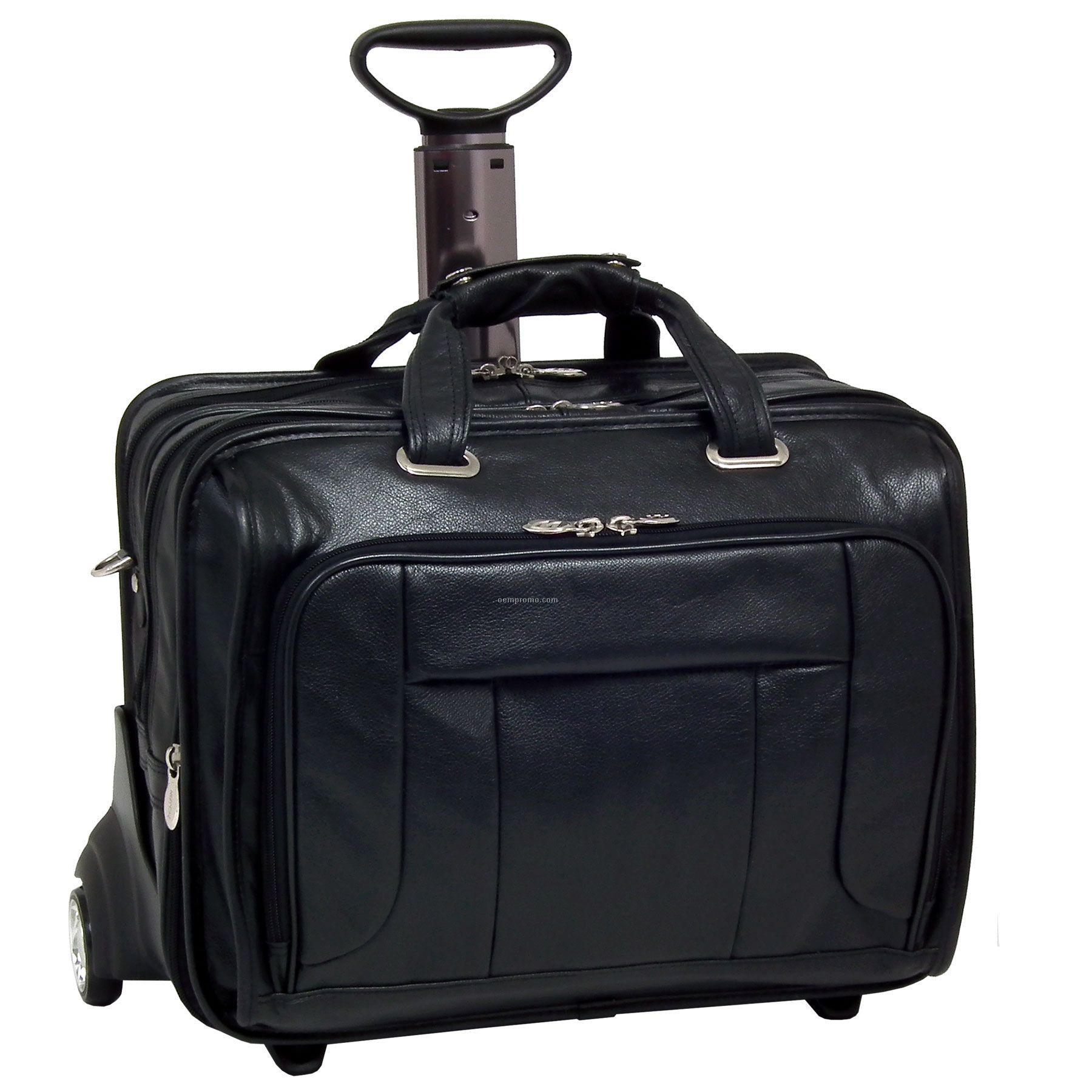 West Town Leather Checkpoint Friendly 17" Wheeled Laptop Case - Black