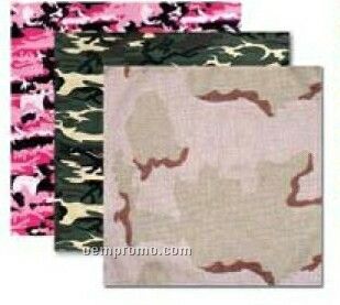 3 Color Camouflage Stock Design Poly/ Cotton Bandanna (Screen Printed)