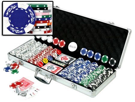 500 11.5 Gram Crown Wheatear Poker Chip Set With Cards
