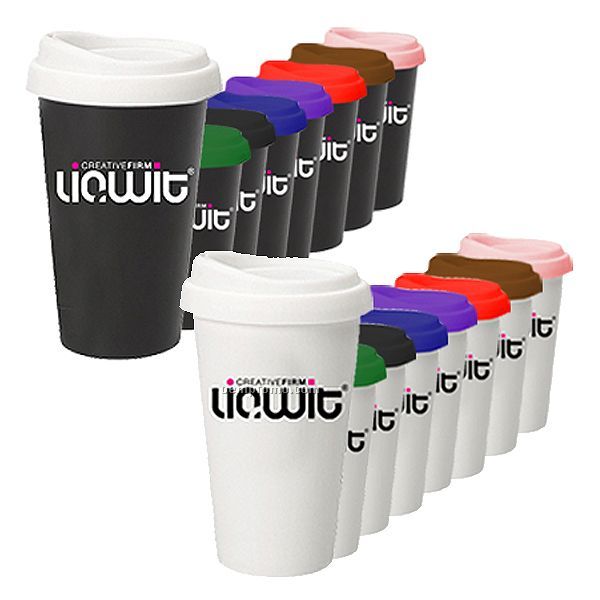 Porcelain Paper Cup W/ Silicone Top (1 Side Imprint)