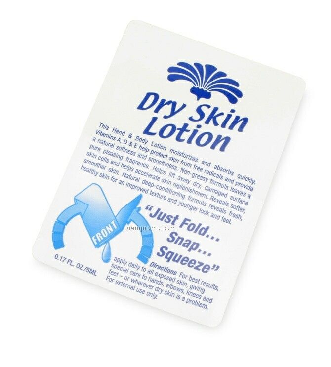 Specialty Moisturizer Snap Packet - Custom Imprint/ Dry Skin Lotion