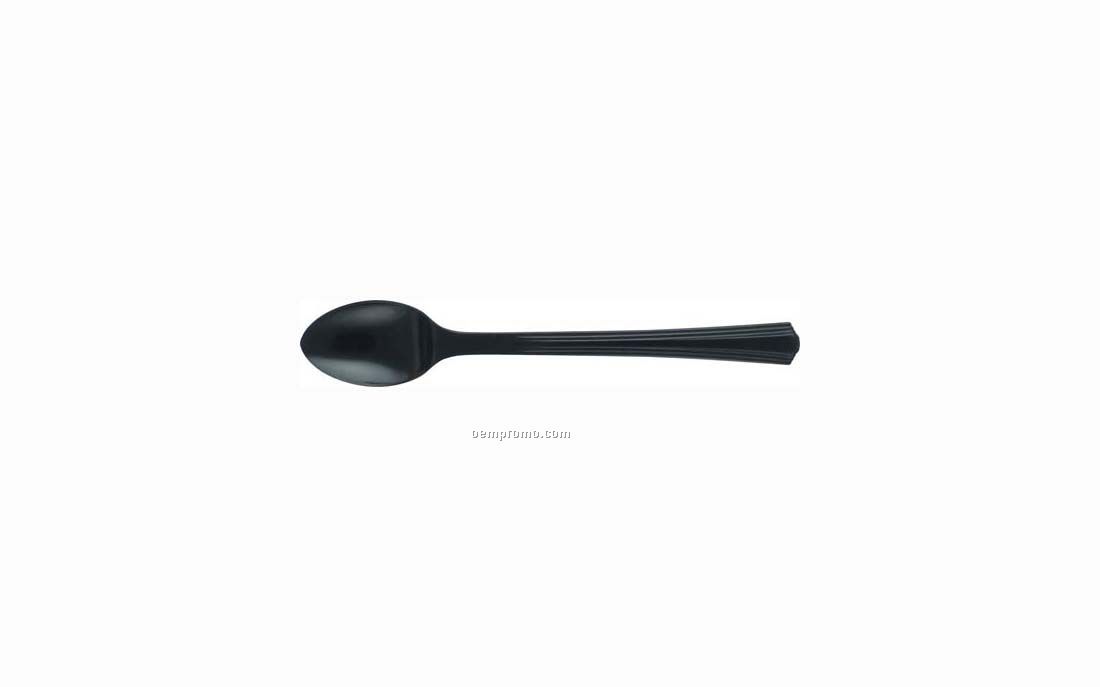 Petite, Mini Plastic Tasting Spoon - Black 4.2"