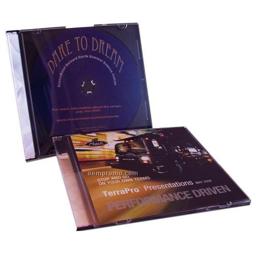 Slim Line CD / DVD Plastic Case With 4/0 Insert
