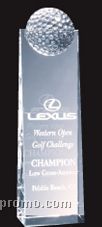 Large Optical Crystal Golf Ball Tower Award