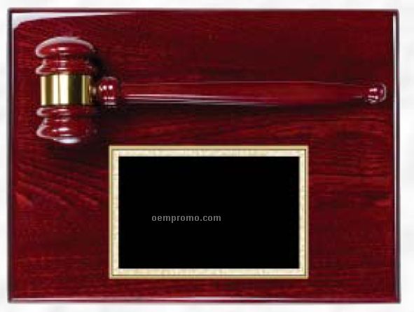 Rosewood Piano Finish Plaque W/ Gavel