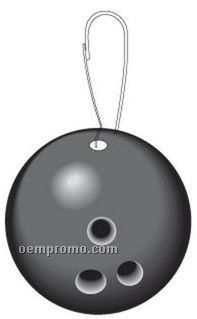 Gray Bowling Ball Zipper Pull